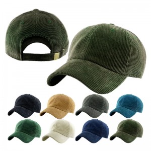 Corduroy baseball sapka 6 panel blank apa sapka sport téli kalap egyedi hímzés logó