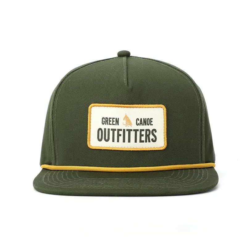 OEM egyedi, kiváló minőségű klasszikus 5 panel hadsereg zöld pamut hímzés Szörött Patch logo kötél Snapback sapka kalap