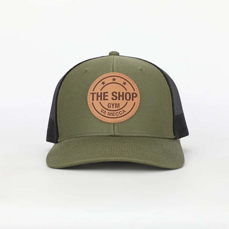 Nagykereskedelmi egyedi felnőtt 6 panel bőr javítás logó alacsony profilú Richardson 112 Gorras háló pillanatnyi hátjármű sapka kalap