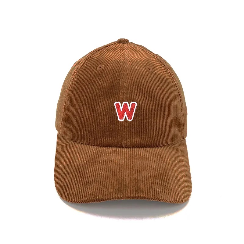 Egyéni hímzett, egyedi hímzett kordbársony kalap bőr hevederrel, Cordboy Snapback kalap/capnagykereskedelmi kalap bőrpántos háttal, kordbársony -snapback kalap/capnagykereskedelem