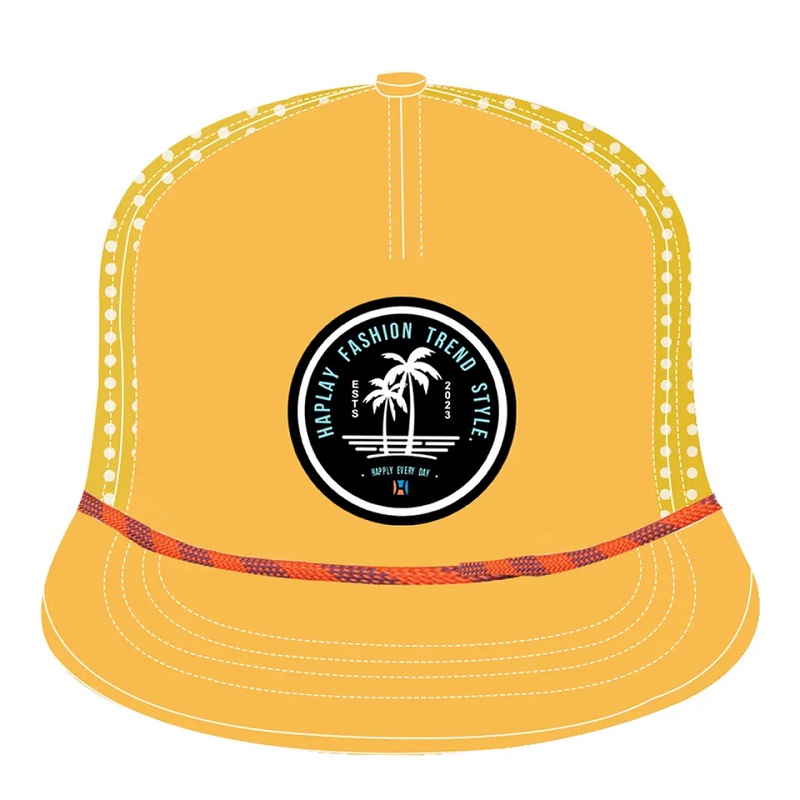 Egyedi 5 panel gumi PVC logó luxuskötél Snapback sapka Hip Hop Flat Brim Gorras lézervágó lyuk perforált kalap