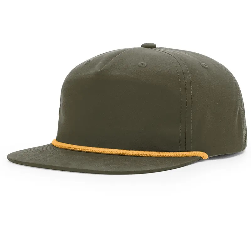 Sima fekete 5 panel egyedi Richardson 256 üres kalapok Veracap Trucker Yupoong Rope Snapback Hat Designer sapka