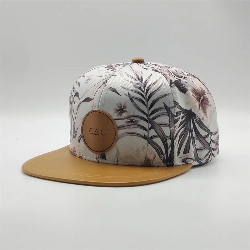 Testreszabja anyomtatott snapback kalapot, a digitálisnyomtatást lapos karima sapkának, bőr javító logó snapback kalapok